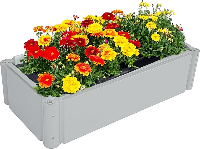 Raised Garden Bed Outdoor Planter Box Large Rectangular Planter for Outdoor Patio/Porch Durable All-Weather Use with Water Storage Long-Lasting