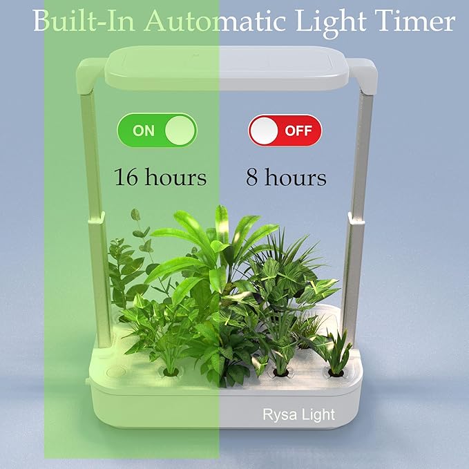 12 Pods Indoor Garden Hydroponics Growing System24W LED Grow Light6.5L Water TankPump SystemAutomatic Timer Smart Vegeable and Fruit Grow Garden KitWhite