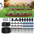 230FT Drip Irrigation System Kit Quick Push-to-Connect Garden Watering System with 1/2'' &amp 1/4'' Tubing Adjustable Drippers &amp Sprayers Auto Irrigation System for Raised Bed Lawn Greenhous