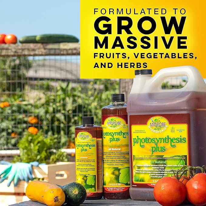 Microbe Life Hydroponics Starter Kit with 4-Ounce Sample Size Bottles of Photosynthesis Plus Nourish-L Vegetable and Fruit Plant Growth Yield Enhancer Foliar Spray &amp Root Dip and Terps Plus