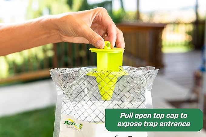 RESCUE! Big Bag Fly Trap – Disposable Outdoor Use - 4 Traps