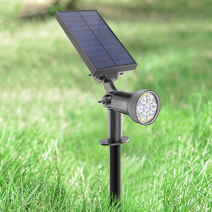 Warm WhiteOutdoor Solar Spotlight 30 LEDs Solar Lights Auto On/Off with 3 Modes IP65 Waterproof Landscape Lighting Garden2Pack