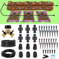 233FT Drip Irrigation System Kit with Quick-Connect System33FT 1/2 Mainline &amp 200FT 1/4 TubingBrass Y-Type SplitterAdjustable Nozzle Types.Efficient Sprinkler System Kit