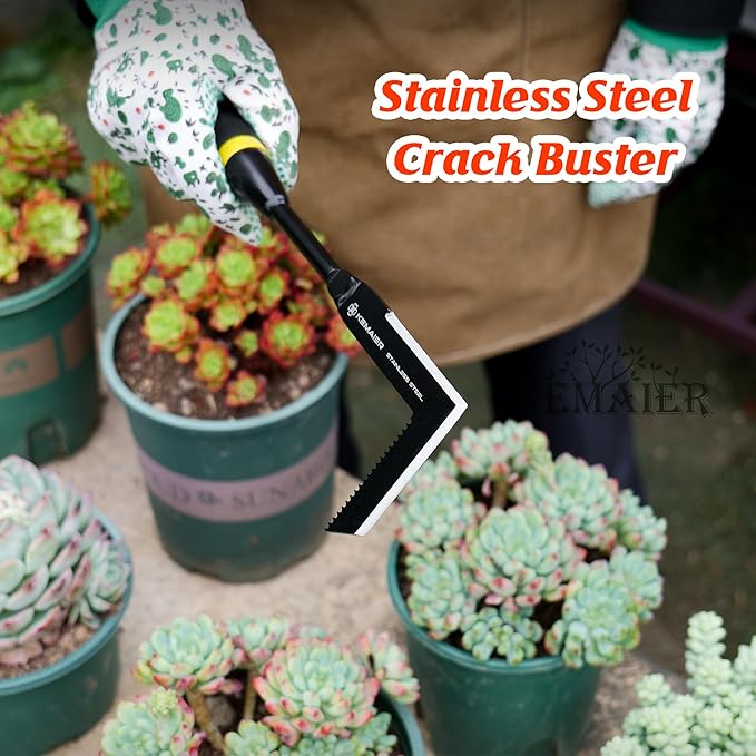 Garden Tool Set - Featuring a Heavy-Duty Stainless Steel Hand Cultivator Transplant Shovel Trowel Crack Weeder and Dandelion Weeder - The Ultimate Unbreakable Gardening Gift