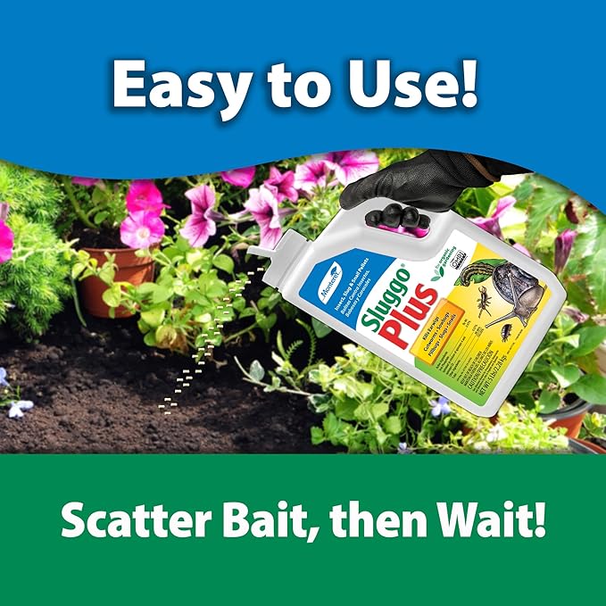 Monterey Sluggo Plus Bundled with Measuring Spoon - Snail &amp Slug Killer Plus Controls Other Insects OMRI Listed for Organic Gardening - 5 lb jug