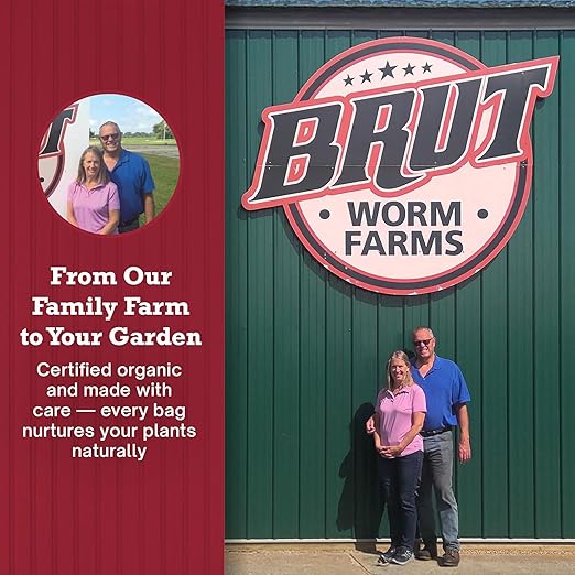 Brut Organic Worm Castings for Plants 30 LB – Natural Nutrients Fertility Builder Plant Food for Potting Soil and Garden Soil – Indoor and Outdoor Use - 4 Pack