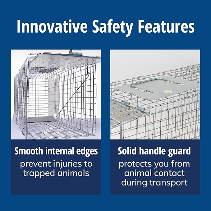 HAVAHART 1079SR Large 1-Door Humane Catch and Release Live Animal Trap Cage - Live Raccoon Trap for Bobcats Beavers Dogs &amp More