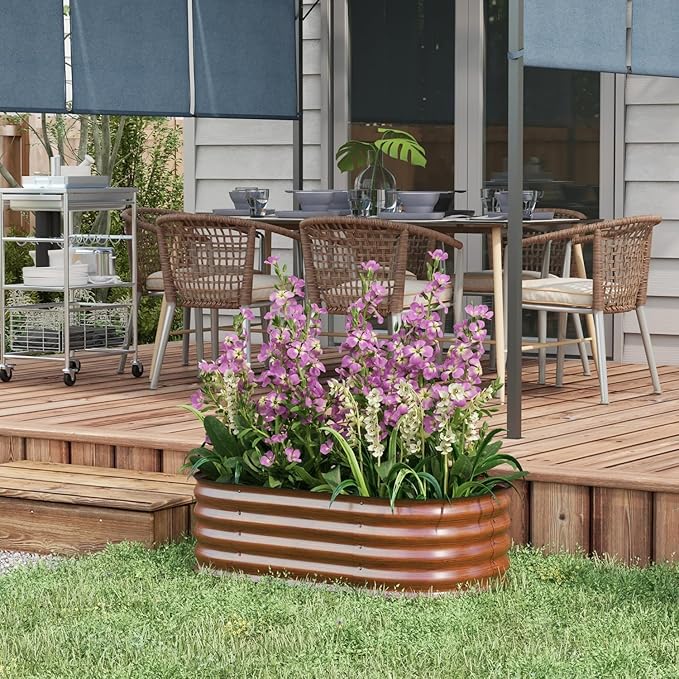 Galvanized Raised Garden Bed Kit - Growing Flowers Herbs &amp Vegetables