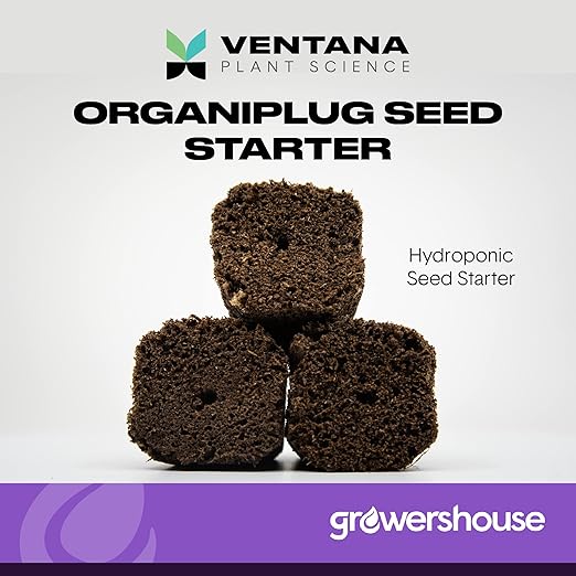 VPS OrganiPlug Hydroponic Seed Starter Plugs 100 Pack Rapid Root Planting Pods for Seedling Clone Cutting Promotes Plant Flower Vegetable Growth w/Organic Soil Ingredients Fits Standard Tray