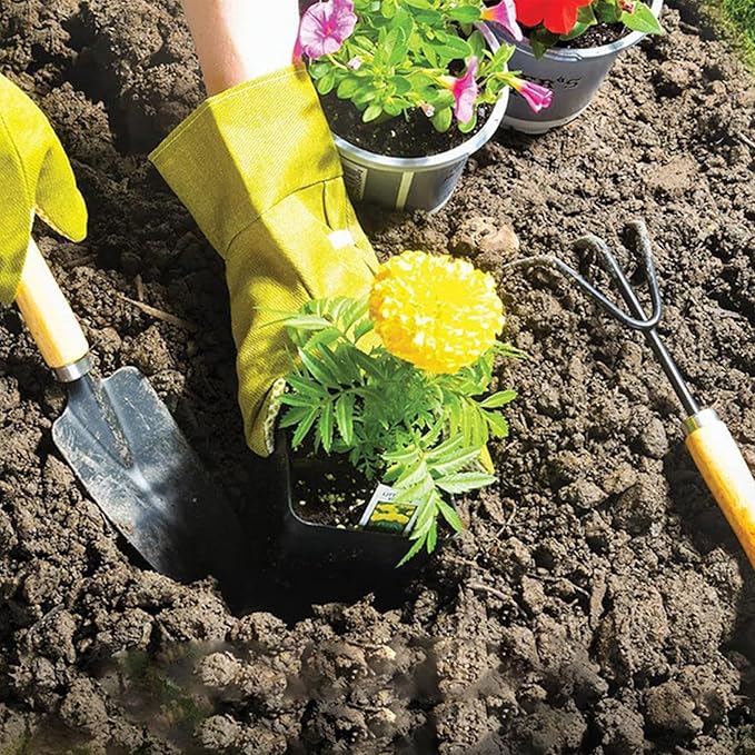 Garden Tool Sets Gardening Tool Kit - 9-Piece Heavy Duty Garden Sets with Ergonomic Non-Slip Grips Rust-Resistant Shovel Trowel Rake Pruner &amp Storage Bag