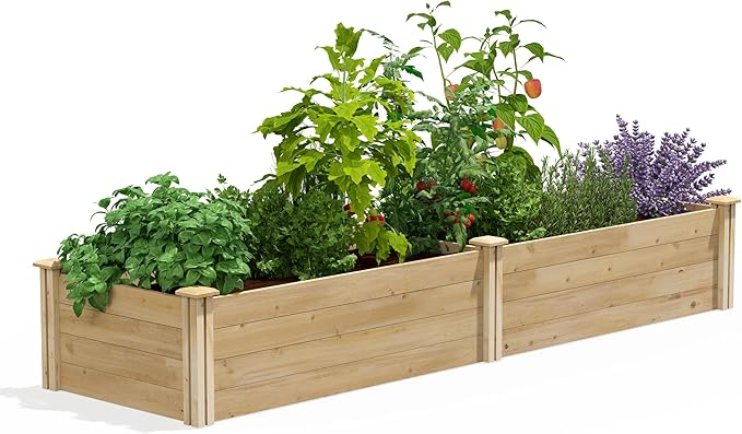 Greenes Fence Premium Cedar Raised Garden Bed 2' x 8' x 14 (3/4 Thick) - Made in USA with North American Cedar