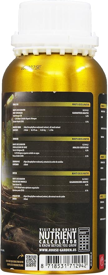 House &amp Garden HGRXL005 Roots Gold Excelurator Fertilizer 500 ml
