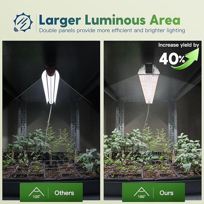 FREELICHT 5 Tier Plant Shelf with 4-Pack 2FT 30W LED Grow Lights with Timer+ 1 Pack 4FT 60W Grow Light Sunlike Full Spectrum Plant Light for Hydroponic Indoor Plant Seedling Veg and Flower