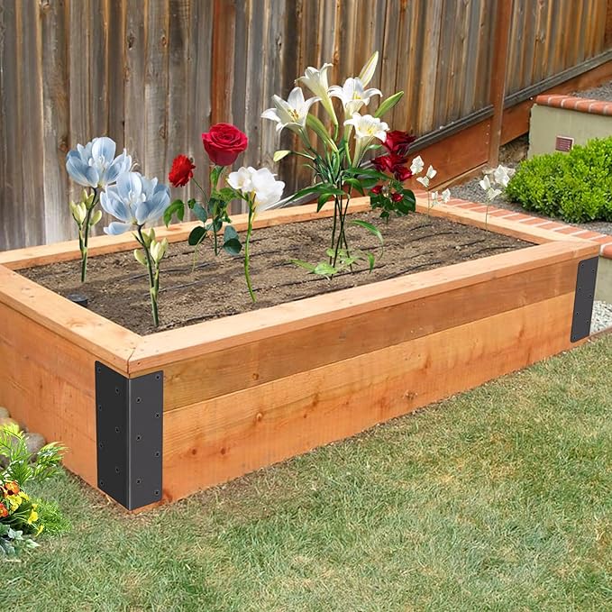 8 Pack Raised Beds Corner Brackets | Raised Garden Bed Brackets with Screws | Suits for Wood Fits 20-24 Bed | 11 x 3 x 3 for Vegetable Planter Garden