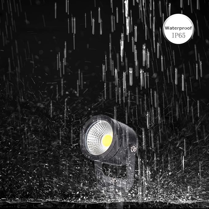 Outdoor LED Spotlight Timer Waterproof Bright Outdoor Flag Light Landscape Automatic Mini Lawn Lamp 5W Graden Lights Lawn Decorative Lamp with Plug Courtyard Front Yard Warm White