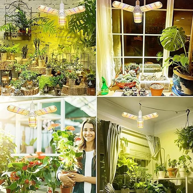 LED Grow Light Full Spectrum SMD2835 Bulb E27 Foldable Phyto Lamp Indoor Hydroponics Cultivation Lamp for Greenhouse Vegetable Grow TentWhite