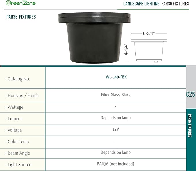 Westgate Lighting LED Landscape Lighting - Die - cast Aluminum Construction Par36 Fixtures - Fiber Glass Well Lights