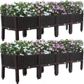 61.4x15.35x14.96in Raised Garden Beds with Legs 4 Piece Plastic Planter Box Elevated Plant Pots for Vegetables Flowers Herbs Garden Boxes with Drain Outlet (2)