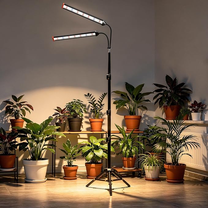 Grow Light with Stand for Indoor Plants3500K Warm White Plant Light with Red Blue LEDs for Indoor Tall Large Plants GrowingDimmable &amp Auto TimerHeight Adjustable 17-61