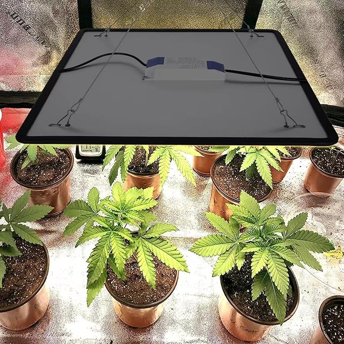 Full Spectrum LED Grow Light for Indoor Plants with UV&ampIR Sunlight Simulating Plant Hanging Grow Light for Seedlings Vegetables Peppers (60W Actual Power)