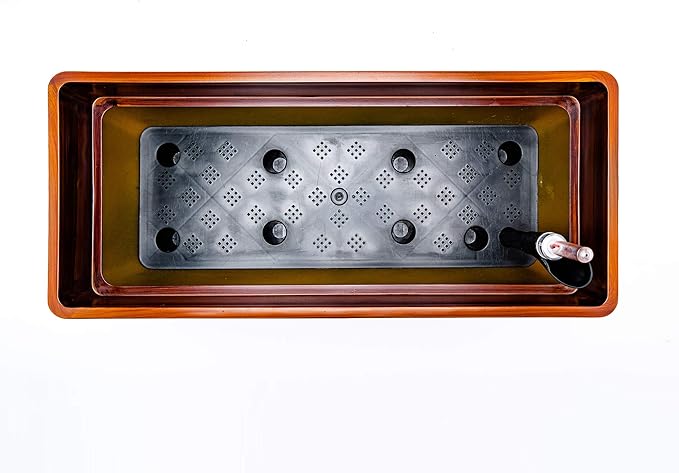 7.8 in. Dark Wood Plastic Rectangle Self Watering Planter Pot