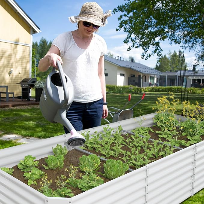 FRIZIONE 8FT(L)×3FT(W)×2FT(H) Raised Garden Bed Outdoor for Flower Garden Planter Box for Vegetable Raised Garden Beds for Herb Succulent White