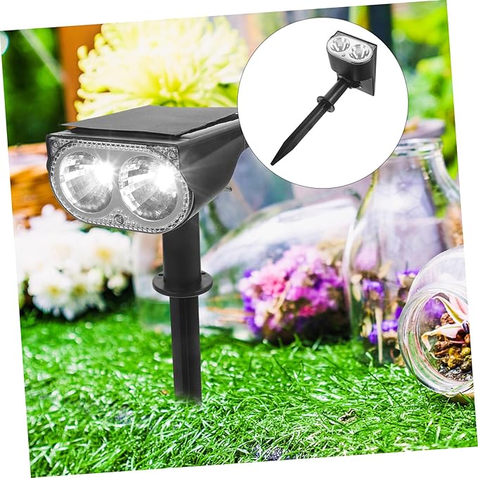 Tofficu 2pcs Outdoor Solar Lights Decorative Solar Spotlights Led Powered Patio Walkway Landscape Spotlight