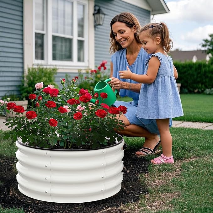 PeakPursuit Raised Garden Bed 2x2x1 FT Metal Raised Garden Beds Outdoor Rectangular Planter Box for Planting Plants Vegetables and Flower