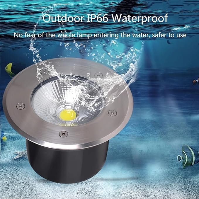 COB Underground Light Outdoor Ground Light IP66 Waterproof AC85-110V Embedded LED Buried Lights for Garden Yard Tree Pathway Steps Spotlights (Blue 20W)