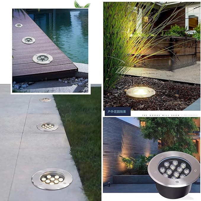 Garden Buried Light Recessed Ground Light IP66 Waterproof AC85-110V LED Underground Light for Outdoor Walkway Driveway Deck Patio Landscape Spotlight