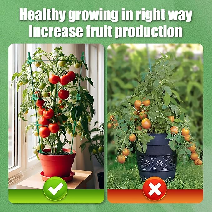 4 Pack Adjustable Tomato Cages 36 Inch Plant Support Garden Trellis for Tomatoes Cucumbers Vegetables Flowers Roses &amp Climbing Vines – 4 Adjustable Rings for Sturdy Growth