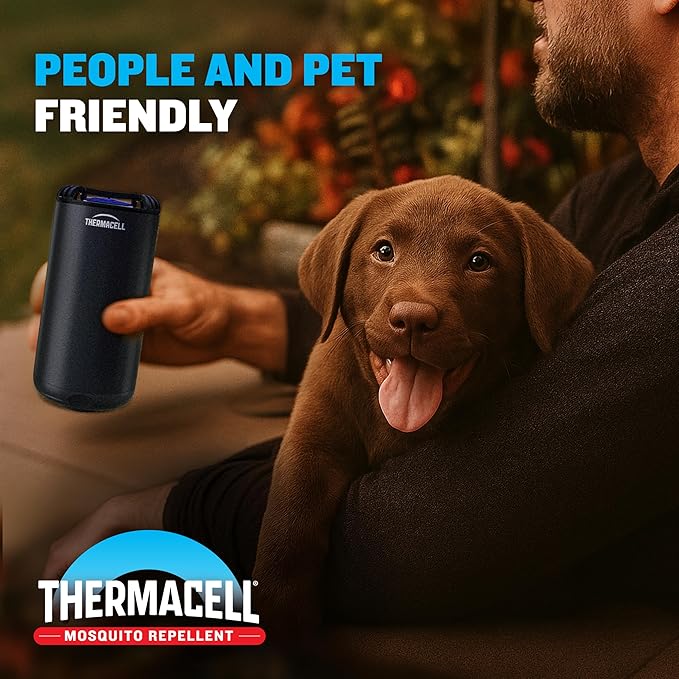 Thermacell Mosquito Repeller Patio Shield Includes 12-Hour Refill 15 Foot Zone of Protection Highly Effective Mosquito Repellent for Patio Bug Spray Alternative Scent Free