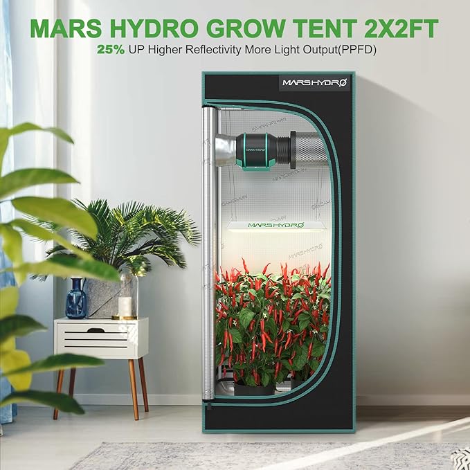 MARS HYDRO TS600 100W LED Grow Light for Beginners New Diodes Layout Full Spectrum Growing Lamps for Indoor Plants and ITime 2-in-1 Smart Timer Outlet Dual Outlet