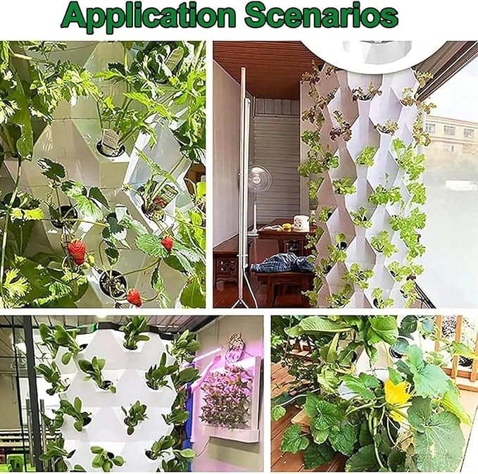 Hydroponics Growing System 48/64/80Pots Hydroponics TowerIndoor Plant Water Cycle - Garden Growing Systems Vertical Hydroponic Pineapple Aeroponic Tower (Color:Size:48Pots)
