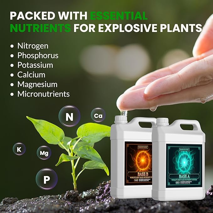 Humboldts Secret Base A &amp B Liquid Hydroponic Fertilizer | Complete Hydroponic Nutrients for Indoor and Outdoor Plants | Supports Healthy Vegetative Growth and Flowering Stage | 32 Ounce Set