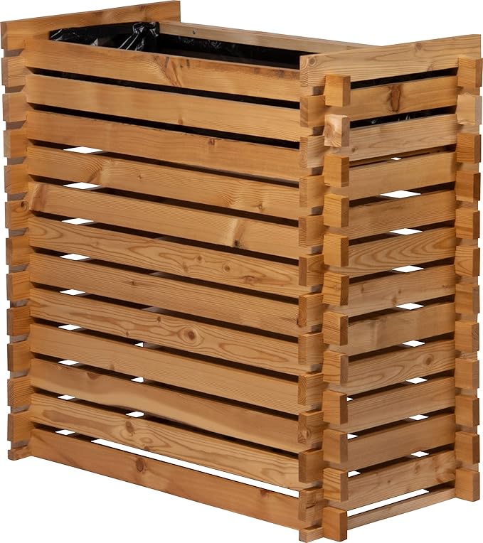 Raised bed with plug-in system planter with plant film 79 x 39 x 79 cm larch natural Wood Plastic L