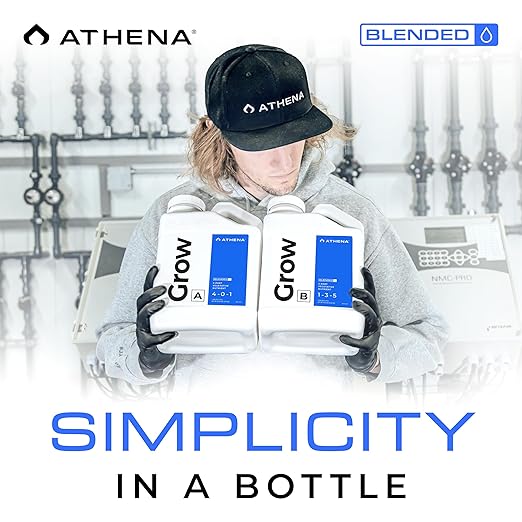 Athena Blended Grow B | Vegetative Liquid Fertilizer for Hydroponics &amp Soil | Plant Food for Veg Stage Growth | NPK 1-3-5 | 1 Gallon