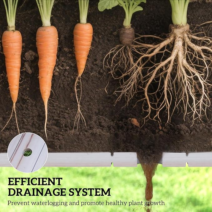 Outsunny 2 Tier Raised Garden Bed Elevated Wooden 2 Box Planter Gardening Grow Stand Planting Bed for Flowers Vegetables Herb Gray