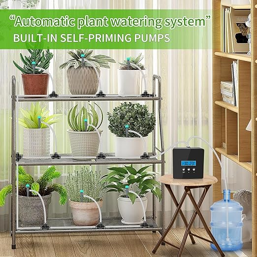 Automatic drip Irrigation SystemDIY Indoor Plant Watering SystemSelf-Priming Pump programmable Timer Indoor Pot Plant Watering Device