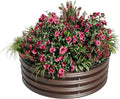 1PCS 2 x 1ft Round Galvanized Raised Garden Bed with Safe Rubber Edge Rust &amp Corrosion Resistant Metal Planter Box Open Bottom Easy Assembly for Vegetables Fruit Flowers Wood