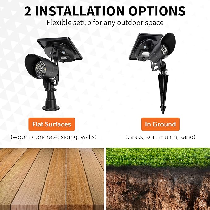 Gama Sonic Tri-Color Progressive Solar LED Spotlight with 100 Lumens Outdoor Black Cast Aluminum 3000K/4000K/5000K with Detachable Solar Panel (103i90090)