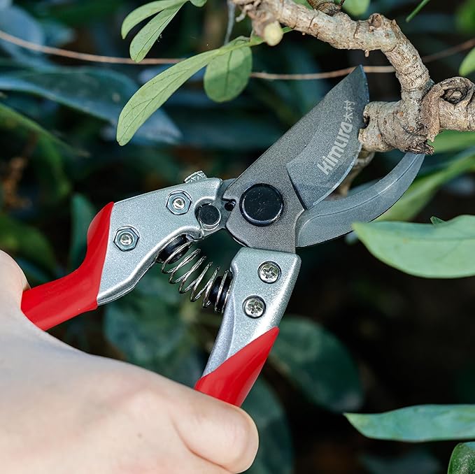 Kimura® 8 Pro Bypass Pruning Shears Heavy Duty Japanese SK5 Steel Blades 1 inch Cut Capacity Non-Slip PVC Coated Handles Lightweight &amp Ergonomic Japanese Pruners Professional Garden Clipper