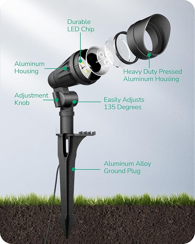 EDISHINE 6 Pack Low Voltage Pathway Lights &amp 8 Pack Landscape Spotlights