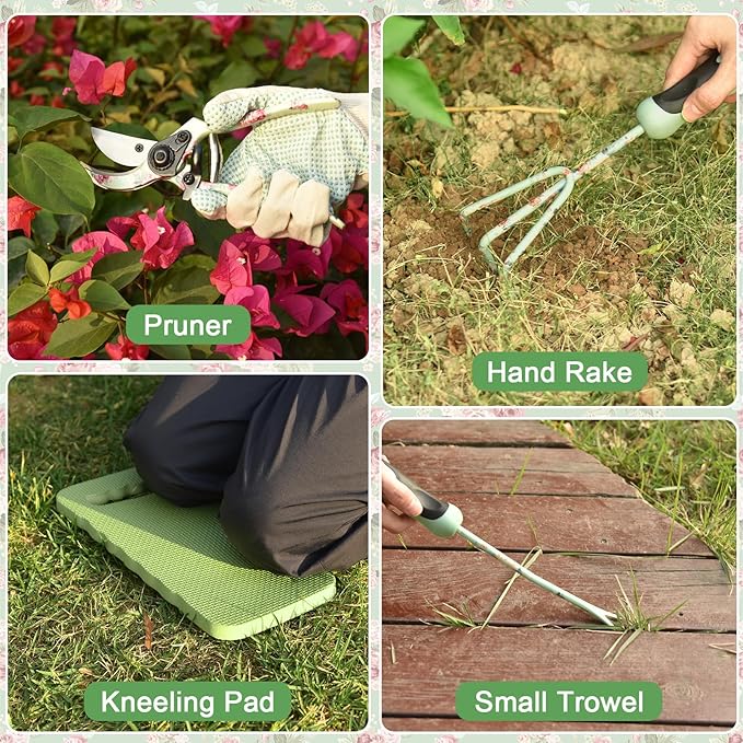 2 Garden Tool SetGreen 10 Piece Garden Tools Green 9 Piece Gardening Tools