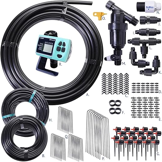 Automated Dripworks Premium Deck Garden Irrigation Kit for Watering Plants in Balconies/Terrace/Patios (with Timer) - Waters Upto 45 Plants | Agricultural Grade Components
