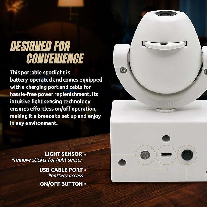 Sporticulture NCAA American Football Florida State - Adjustable Led Mini Spotlight Projector with 6 Team Logo Designs - Portable &amp Rechargeable Spotlight - Battery-Operated - 4.375” x 3.125”