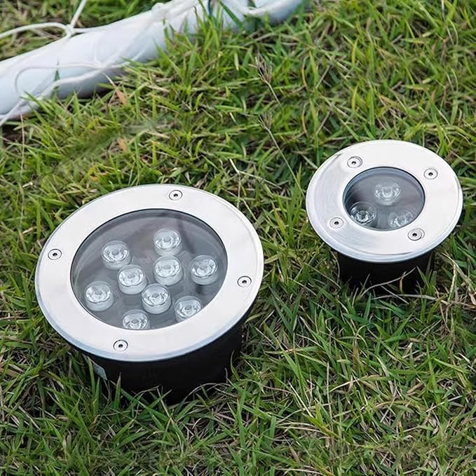 LED Underground Light - 24V Low Voltage IP65 Waterproof Garden Lights for Pathway and Landscape Lighting (9W/24W White Light)