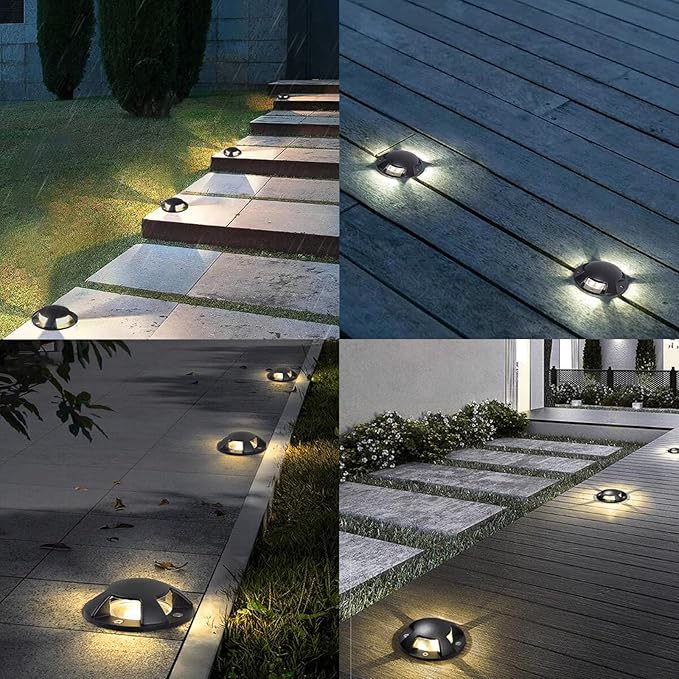 LED Ground Lights - Outdoor Landscape Light Side-emitting Underground Lamp LED Recessed Spotlight IP67 Outdoor Waterproof Lamp Garden Lawn Garden Ground Landscape Lights(7wOne sided luminescence)