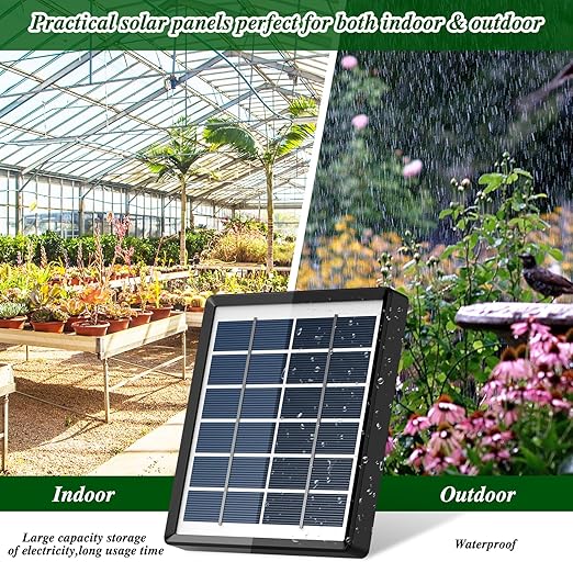 Solar Automatic Watering Kit for Garden Automatic Drip Watering System with 15 m Watering Hose Automatic Watering Timer for Holidays Balconies Flower Pots Plants