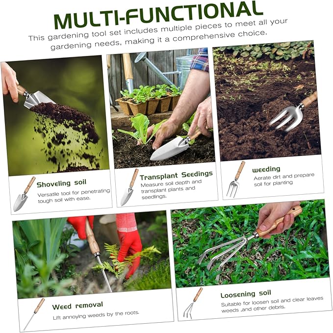 Happyyami Garden Tool Set Women Gardening Tool Kit in-one Trowel Handles for Indoor Plants